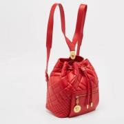 Pre-owned Leather backpacks Versace Pre-owned , Red , Dames