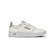 Zilver en Grijs Leren Sneakers Medalist Autry , White , Dames