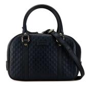 Pre-owned Leather gucci-bags Gucci Vintage , Blue , Dames