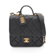 Pre-owned Leather chanel-bags Chanel Vintage , Black , Dames