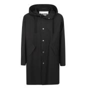 Zwarte Parka met Trekkoordcapuchon Jil Sander , Black , Heren