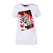 Wit Katoenen T-Shirt, Love Moschino Collectie Love Moschino , White , ...