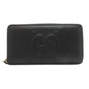 Pre-owned Leather wallets Gucci Vintage , Black , Dames