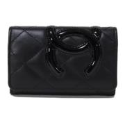 Pre-owned Leather key-holders Chanel Vintage , Black , Dames