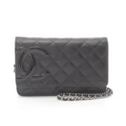 Pre-owned Leather chanel-bags Chanel Vintage , Black , Dames