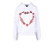 Katoen Spandex Sweater Love Moschino , White , Dames