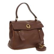 Pre-owned Leather handbags Saint Laurent Vintage , Brown , Dames