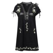 Geborduurde Minijurk in Zwart For Love & Lemons , Black , Dames