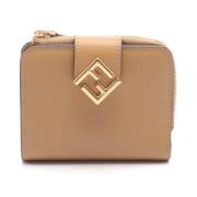 Pre-owned Leather wallets Fendi Vintage , Beige , Dames