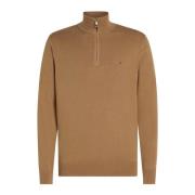 Ritssluiting katoen kasjmier sweatshirt Tommy Hilfiger , Brown , Heren