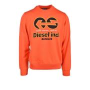 Katoenmix Sweatshirt Diesel , Orange , Heren