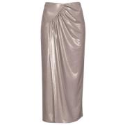 Midi Pareo Gedrapeerd Jersey Rok Pinko , Beige , Dames