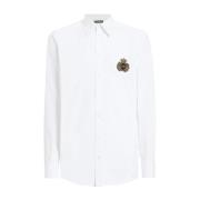 Wit Overhemd met Heraldiek Patch Dolce & Gabbana , White , Heren