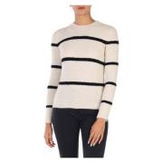 Gestreepte Wol en Alpaca Trui Pennyblack , White , Dames