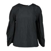 Katoenmix Gebreide Top Erika Cavallini , Black , Dames