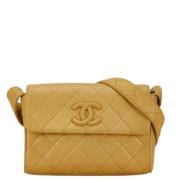 Pre-owned Leather crossbody-bags Chanel Vintage , Yellow , Dames