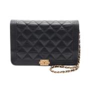 Pre-owned Leather chanel-bags Chanel Vintage , Black , Dames