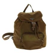 Pre-owned Nylon backpacks Prada Vintage , Brown , Dames