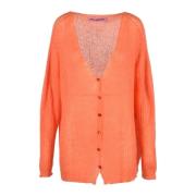 Zachte Mohair Blend Vest Pink Memories , Orange , Dames