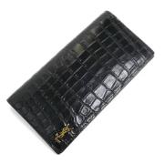 Pre-owned Leather wallets Yves Saint Laurent Vintage , Black , Dames