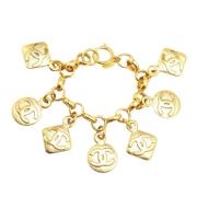 Pre-owned Metal bracelets Chanel Vintage , Yellow , Dames