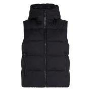 Zwarte Beauty Gewatteerde Vest Calvin Klein , Black , Dames