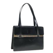 Pre-owned Leather handbags Burberry Vintage , Black , Dames