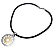 Pre-owned Stainless Steel necklaces Bvlgari Vintage , Black , Unisex