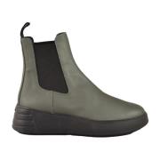 Leren Rubberen Zoolschoenen Hogan , Green , Dames