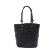 Pre-owned Leather totes Chanel Vintage , Black , Dames