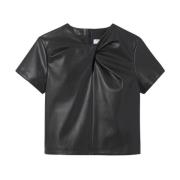 Zwarte Gedraaide Korte Mouw Blouse Proenza Schouler , Black , Dames