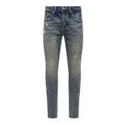 Indigo Skinny Denim Jeans Purple Brand , Blue , Heren