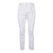 Katoen Elastaan Broek Dondup , White , Heren