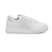 Witte leren sneakers met geperforeerde neus Givenchy , White , Heren