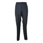 Pure Wol Stijlvolle Broek Emporio Armani , Blue , Heren