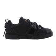 Premium Leren Sneakers voor Mannen Dolce & Gabbana , Black , Heren