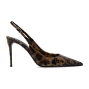 Luipaardprint Slingback Pumps Bruin Dolce & Gabbana , Multicolor , Dam...