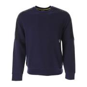 Regular Fit Katoenen Trui - Blauw Emporio Armani EA7 , Blue , Heren