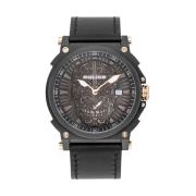 Grijze Leren Quartz Analoog Horloge Police , Gray , Heren