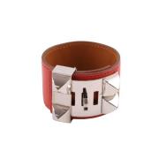 Pre-owned Leather bracelets Hermès Vintage , Red , Dames