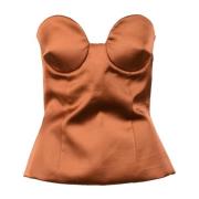 Elegante Top met Polyester en Elastaan Nineminutes , Brown , Dames