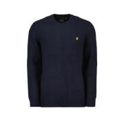 Blauwe Crew Neck Sweater met Schouderdetail Lyle & Scott , Blue , Here...