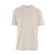 Beige Katoenen T-shirt met Grijze Details Eleventy , Beige , Heren