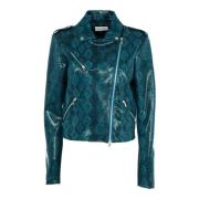 Dames Python Leren Jas Patrizia Pepe , Blue , Dames