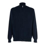 Heren Zip Pullover Sweater Cashmere Company , Blue , Heren