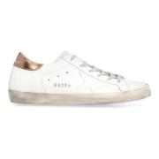 Ster Leren Sneakers met Versleten Details Golden Goose , White , Dames