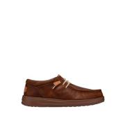 Bruine leren Grip Craft schoenen Hey Dude , Brown , Heren