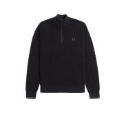 Waffle Stitch Half Zip Sweater Zwart Fred Perry , Black , Heren