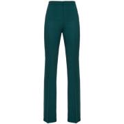 Groene Flared Broek Hoge Taille Pinko , Green , Dames