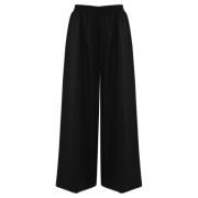 Zwarte wollen wijde pijp broek Max Mara Weekend , Black , Dames